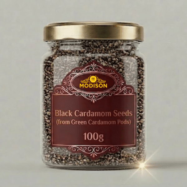 Modison Black Cardamom Seeds (from Green Cardamom Pods) - 100g